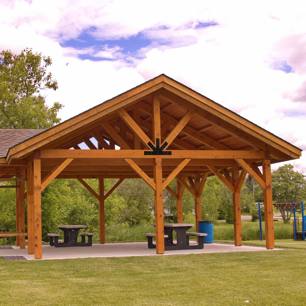 Sihnman gable plate in exterior setting showing finished look and decorative roof enhancement