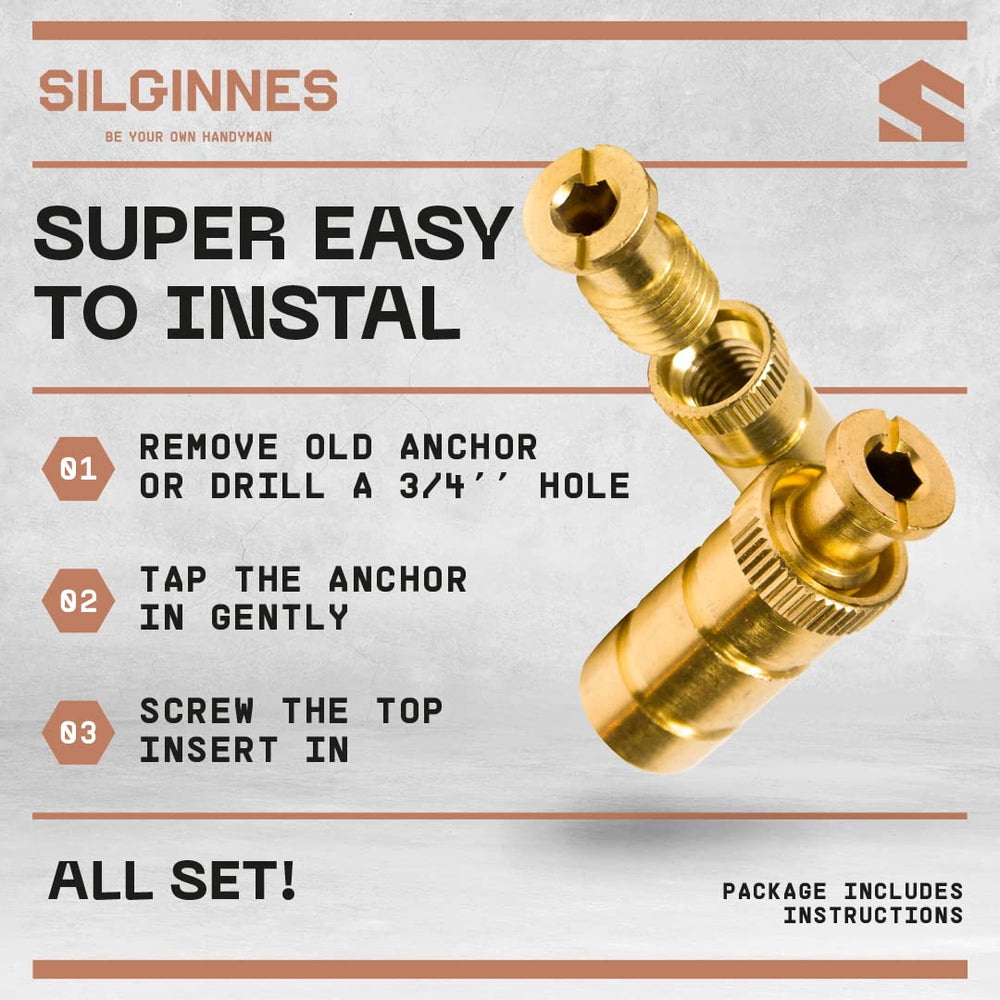 Silginnes head screw paired with anchor highlighting ready-to-use kit