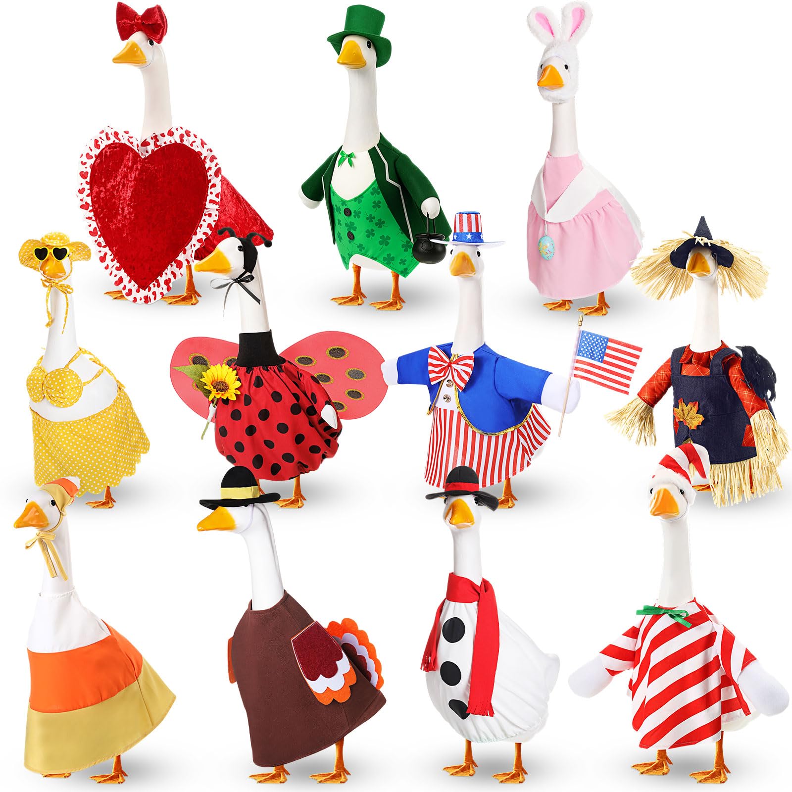 Silicherry goose front view showing full seasonal outfit and visual appeal