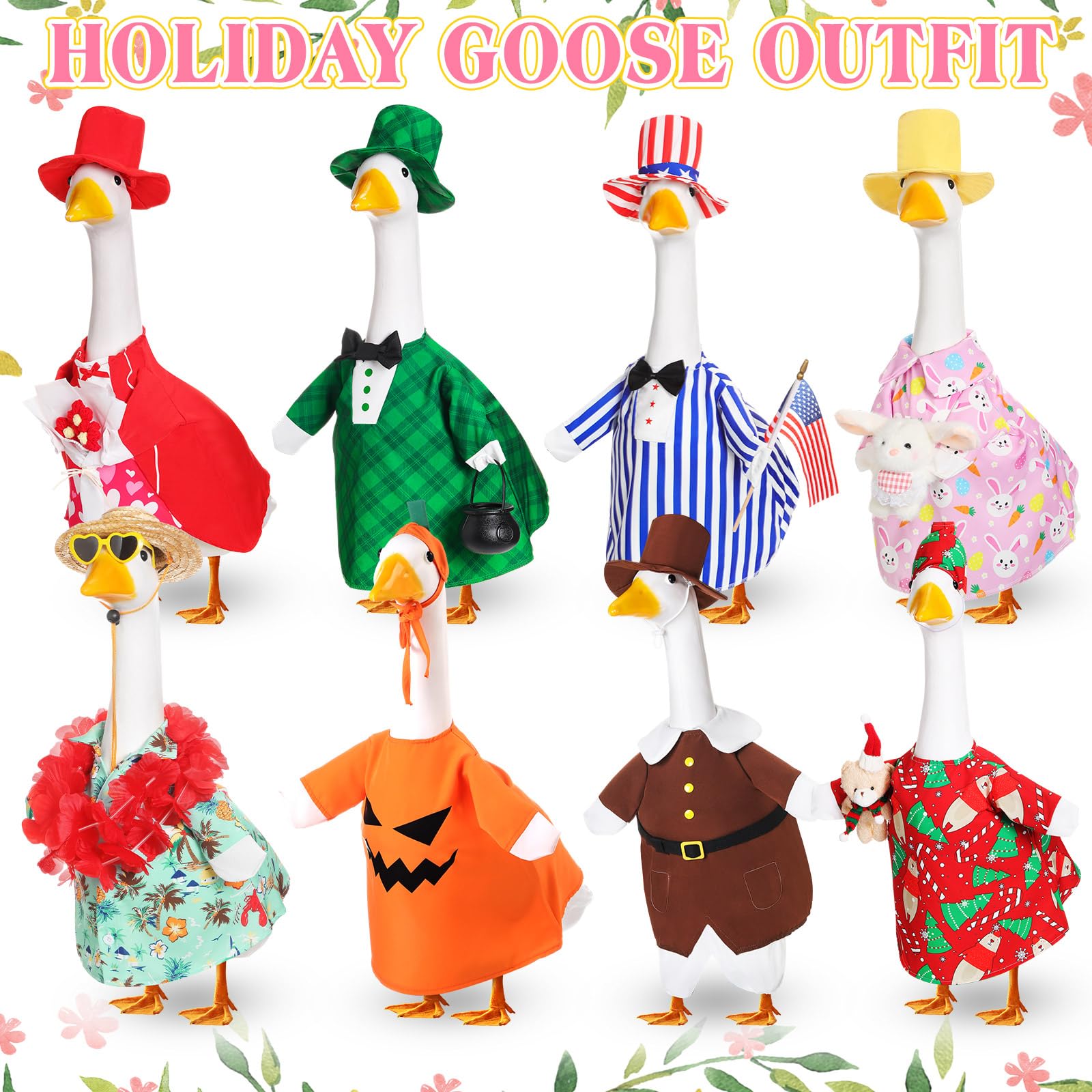 Silicherry goose on porch in Christmas outfit, creates welcoming display