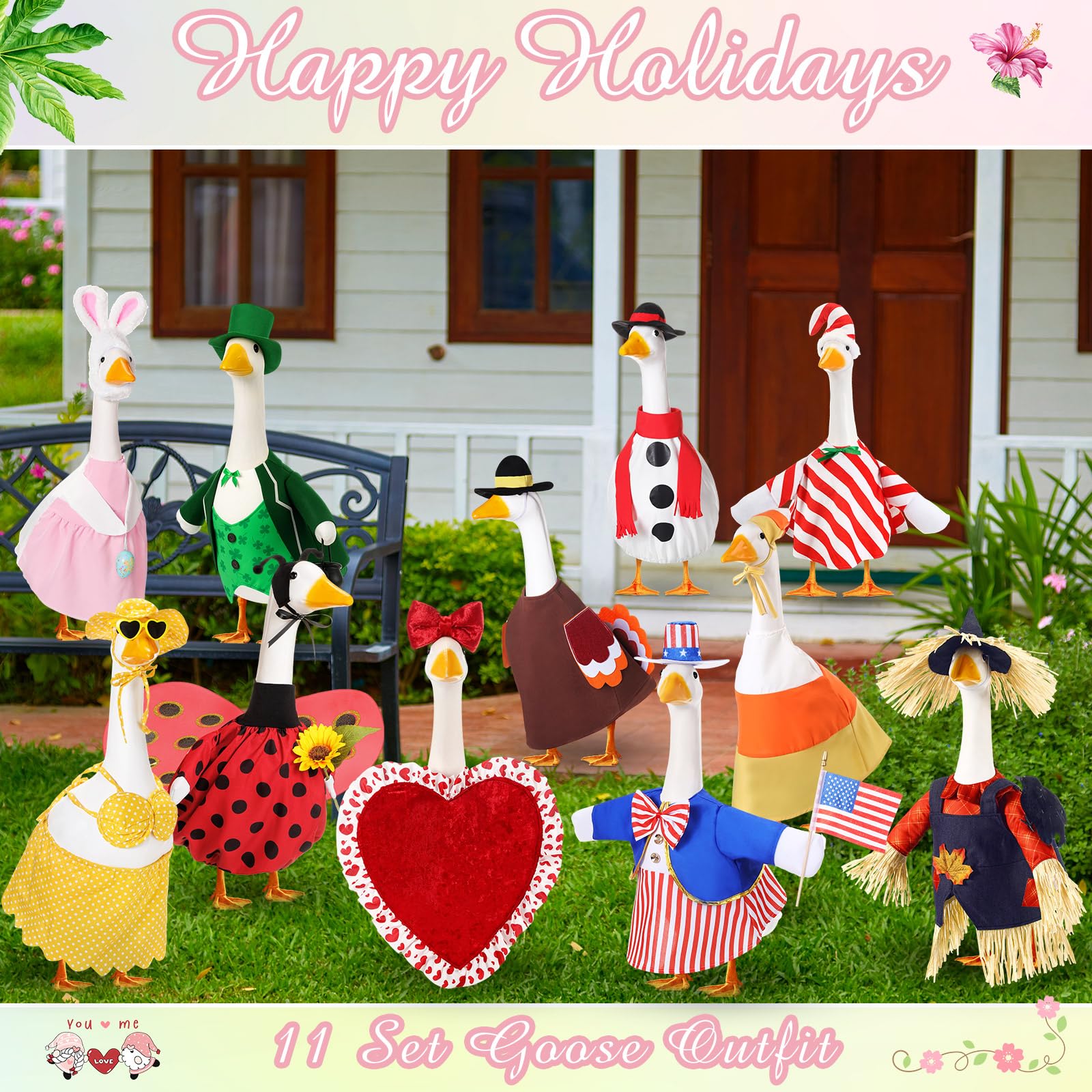Silicherry goose staged on porch to enhance seasonal home entrance