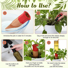 SiliFine assembled bottle and spike demonstrating secure fit and steady root-zone hydration