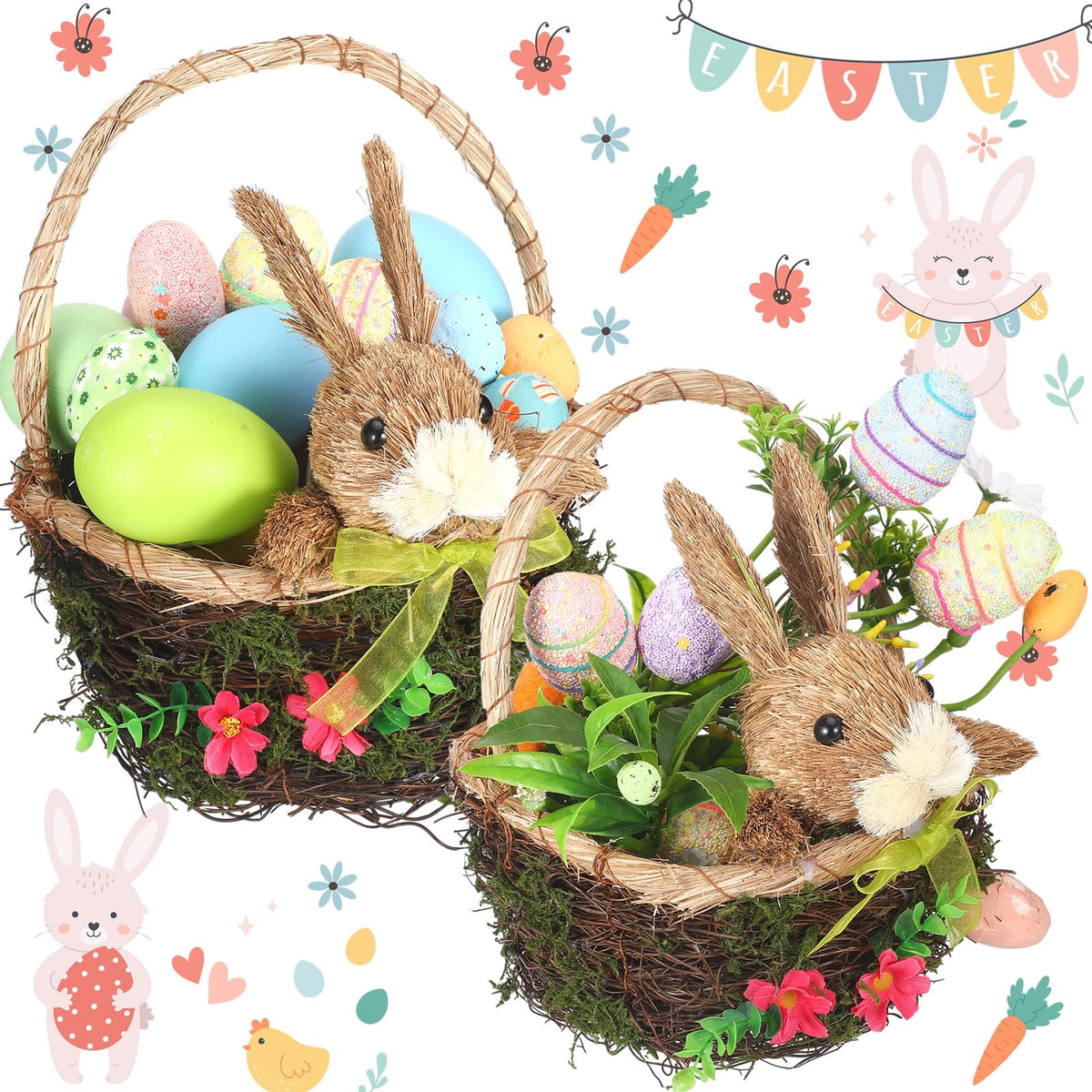 SiliFine front view showing bunny topper and colorful decorative accents for festive display