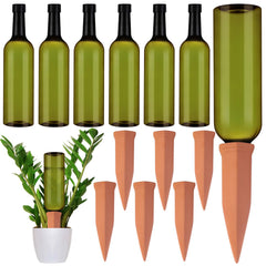 SiliFine vista frontal del set de 6 picos y 6 botellas, solución de riego práctica