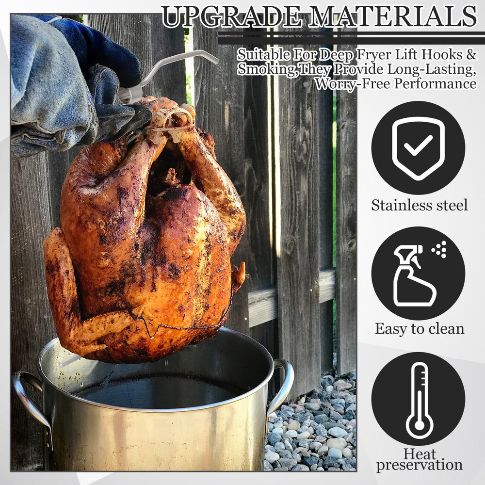 SiliFine hangers suspending a turkey in a smoker, improving airflow for even cooking