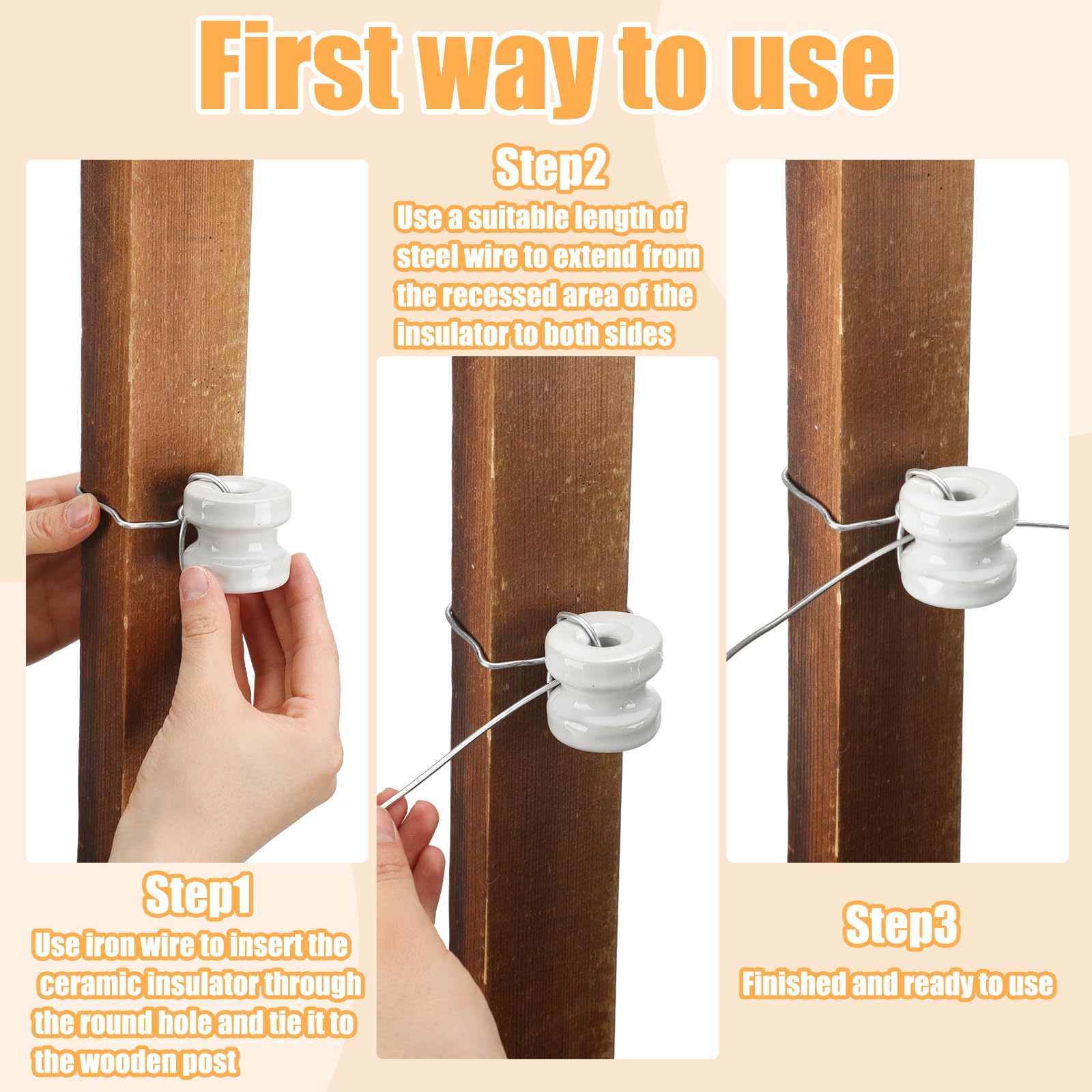 SiliFine insulator installed on wooden post demonstrating easy attachment