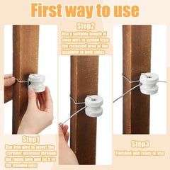 SiliFine insulator installed on wooden post demonstrating easy attachment