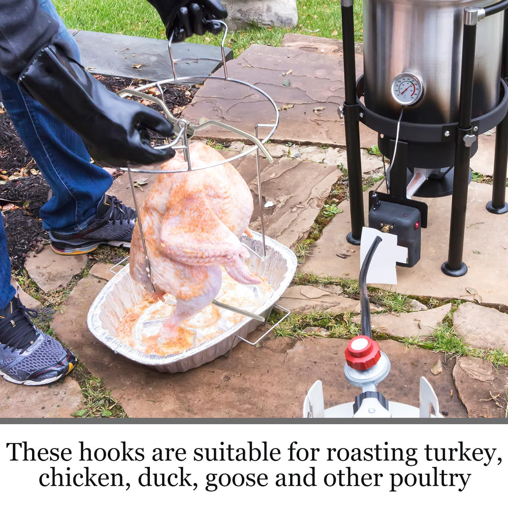 SiliFine hangers in a backyard grill setup, expanding smoker capacity for gatherings