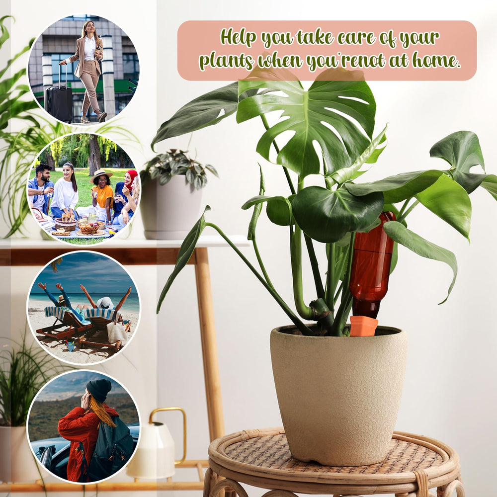 SiliFine balcony setup with spikes caring multiple potted plants while away