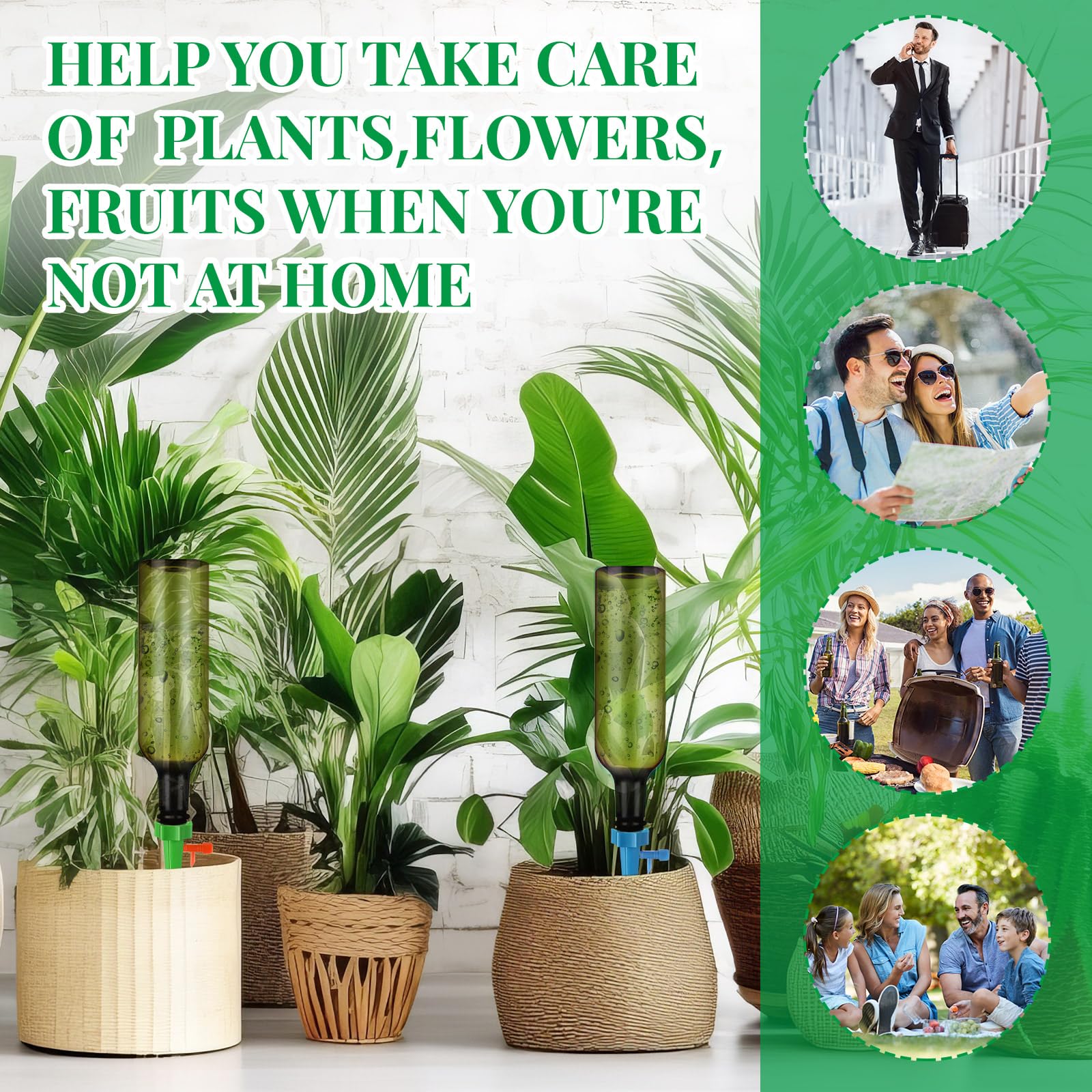 SiliFine balcony scene with spikes in pots showing hands-free plant care