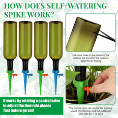 SiliFine spike inserted in pot showing steady watering benefit for plant roots