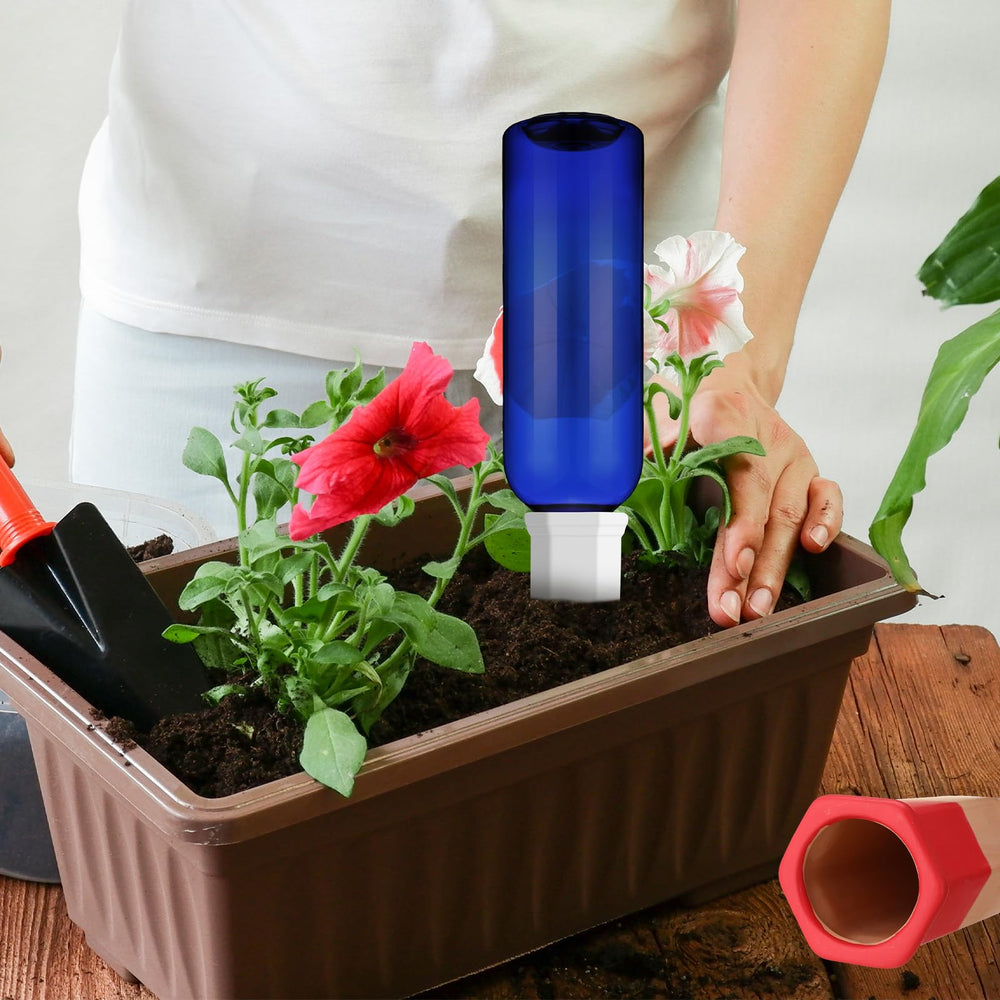 SiliFine spikes inserted in potted plant demonstrating consistent root-zone hydration