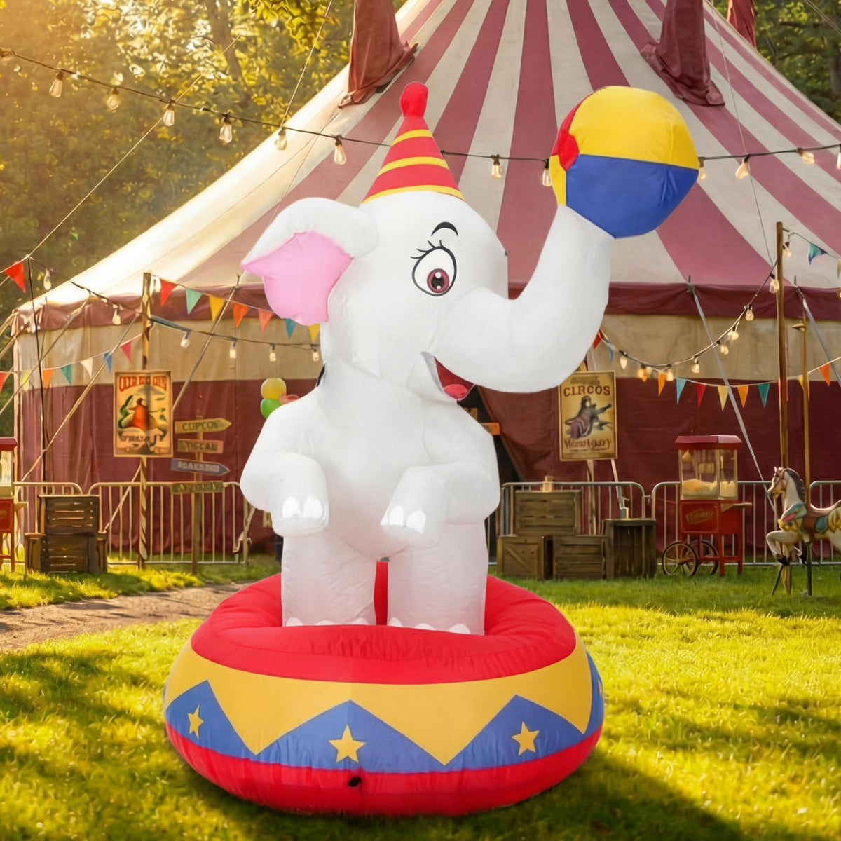 Silipull front view elephant decoration showing festive appearance and easy curb appeal