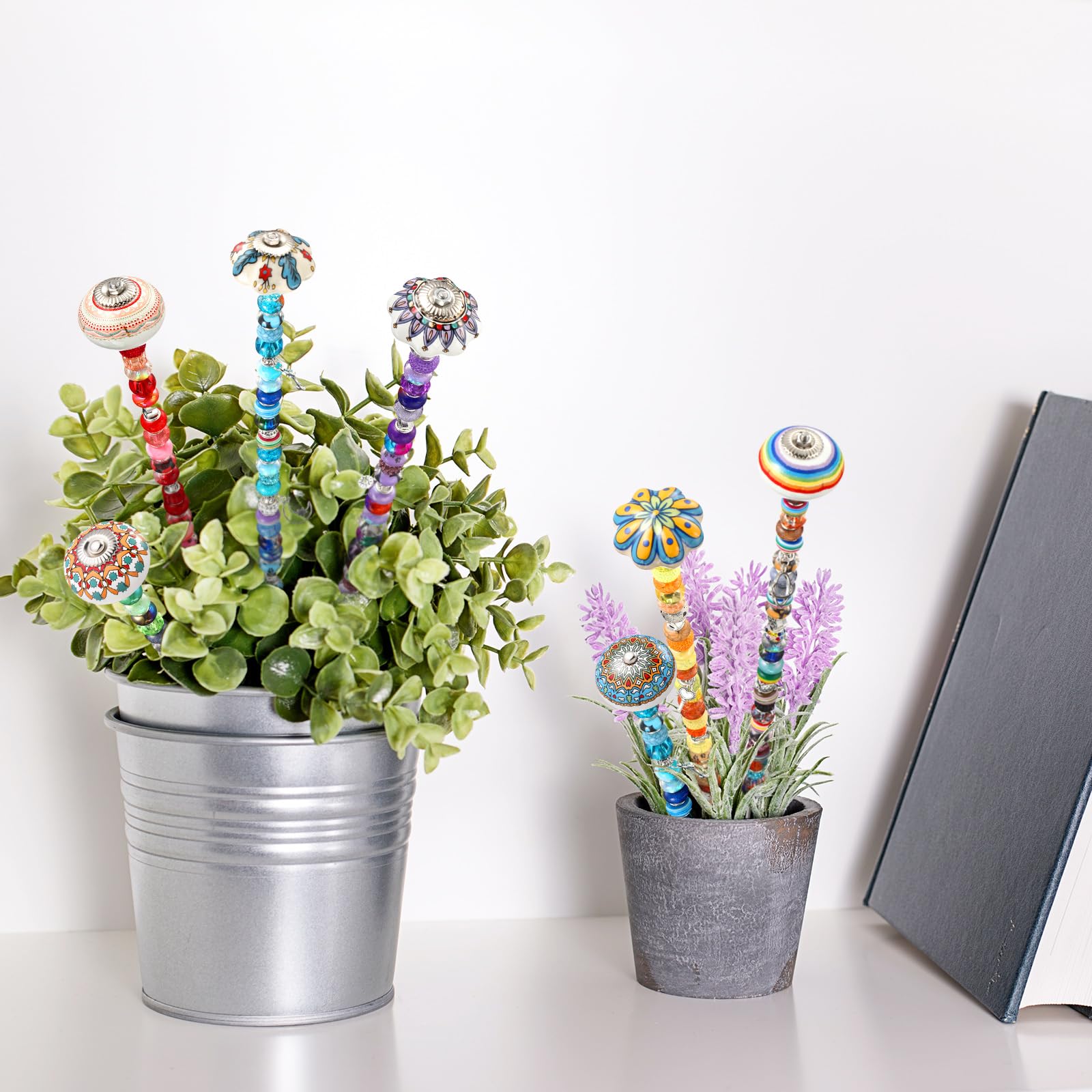 Silipull stakes used in a potted indoor plant for seasonal accent
