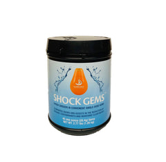 Silk Balance Shock Gem dissolving in spa water showing fast oxidation and clarity