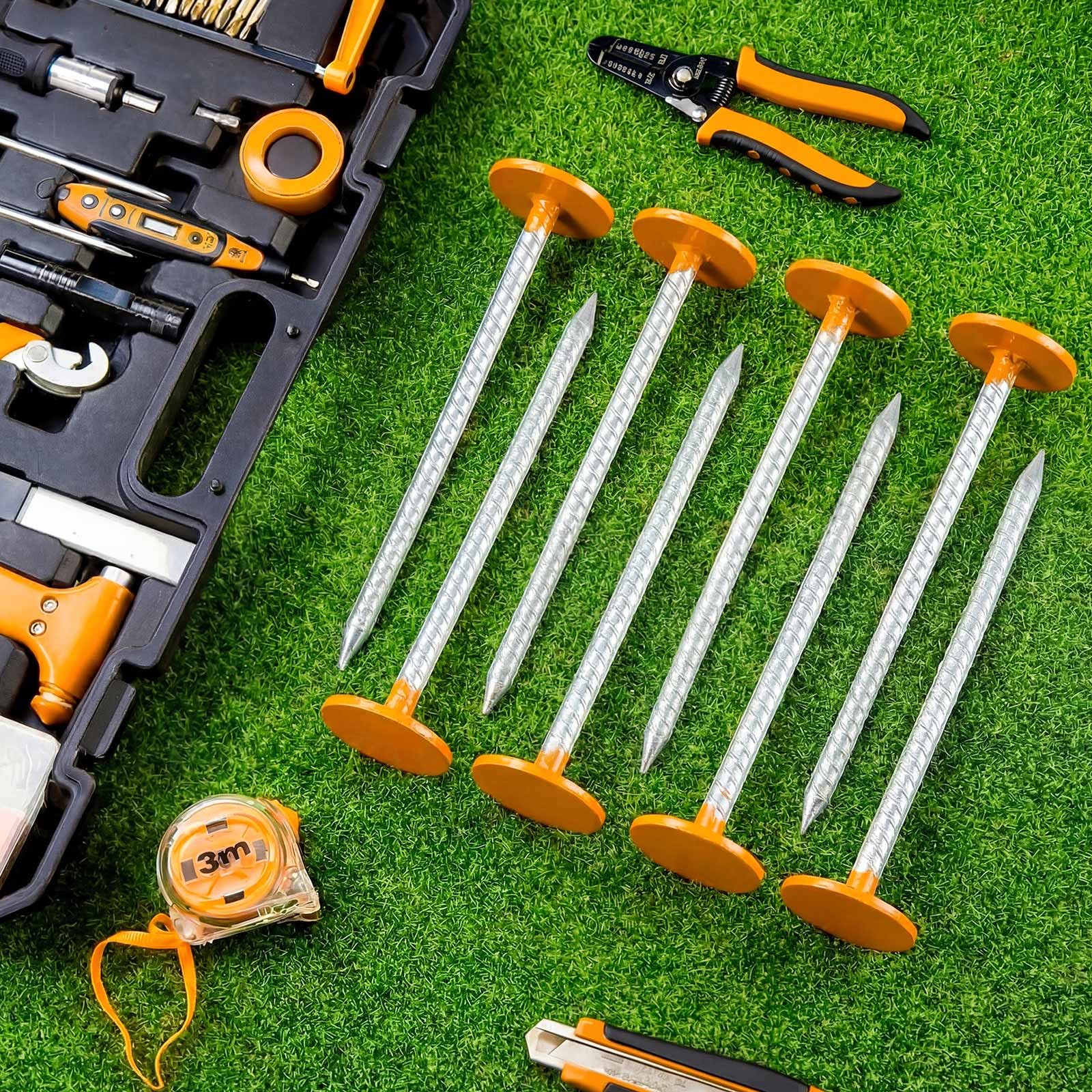 Silkfly markers laid out on lawn showing clear layout and planning advantage