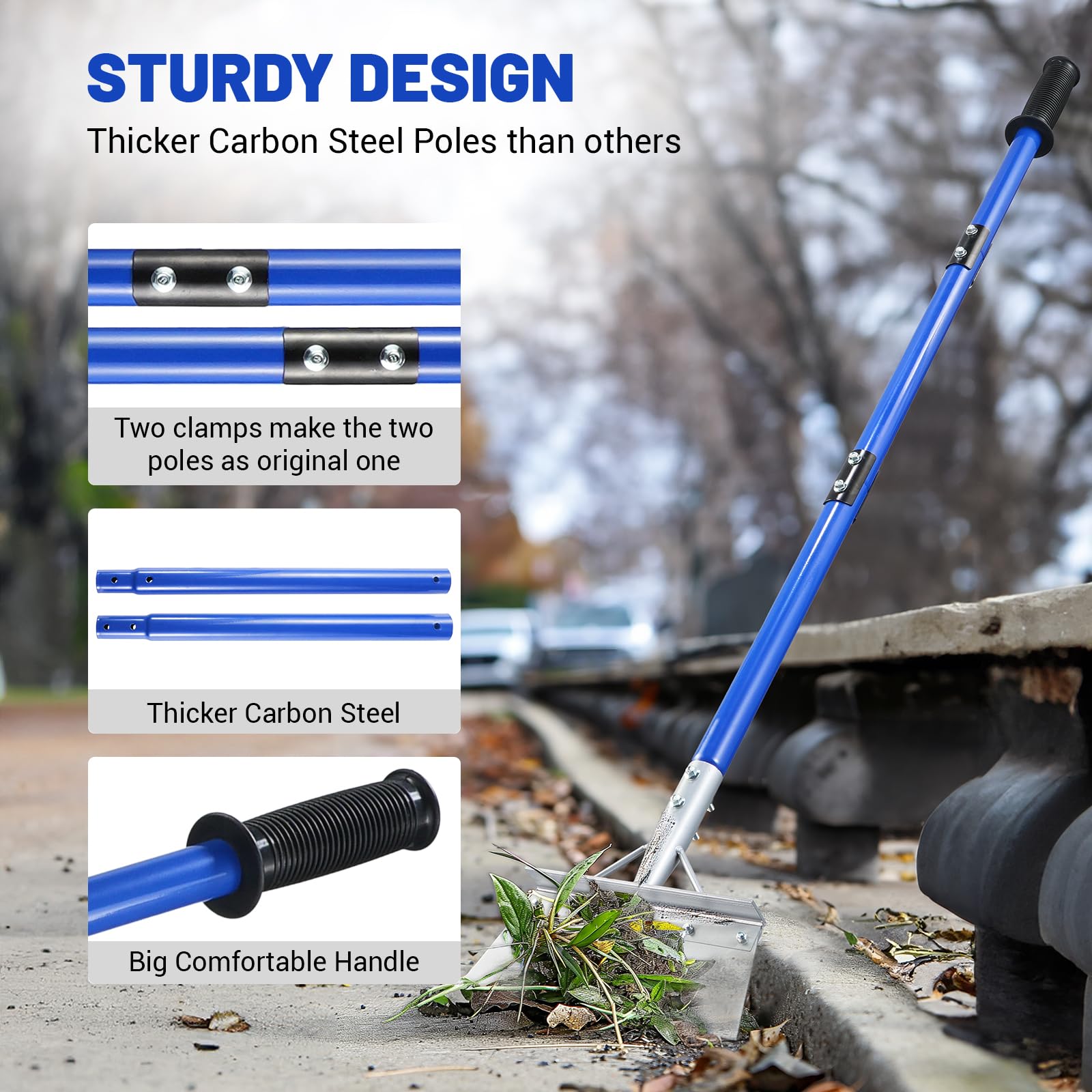 SILKPE adjustable handle extended to 52 inches for improved leverage and reach