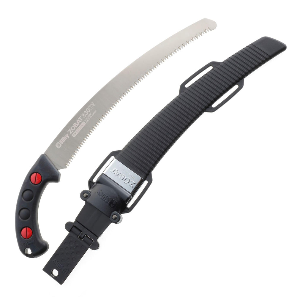 Silky ZUBAT front profile showing full curved blade and ergonomic handle, fast cuts