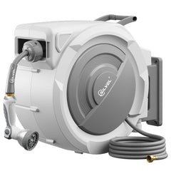SILVEL front view of wall-mounted reel showing neat storage and space saving