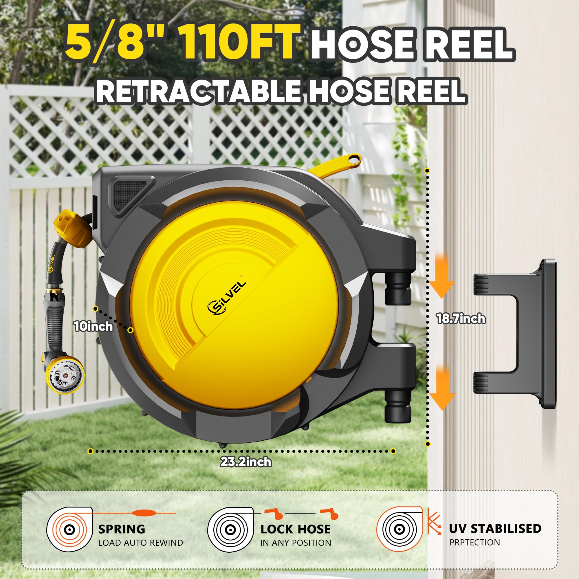 SILVEL 180° swivel bracket side view for wide-angle reach and rotation