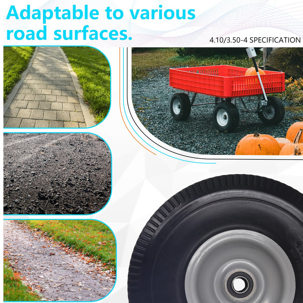 SIMEIQI wheel on garden wagon in yard showing maintenance-free reliability