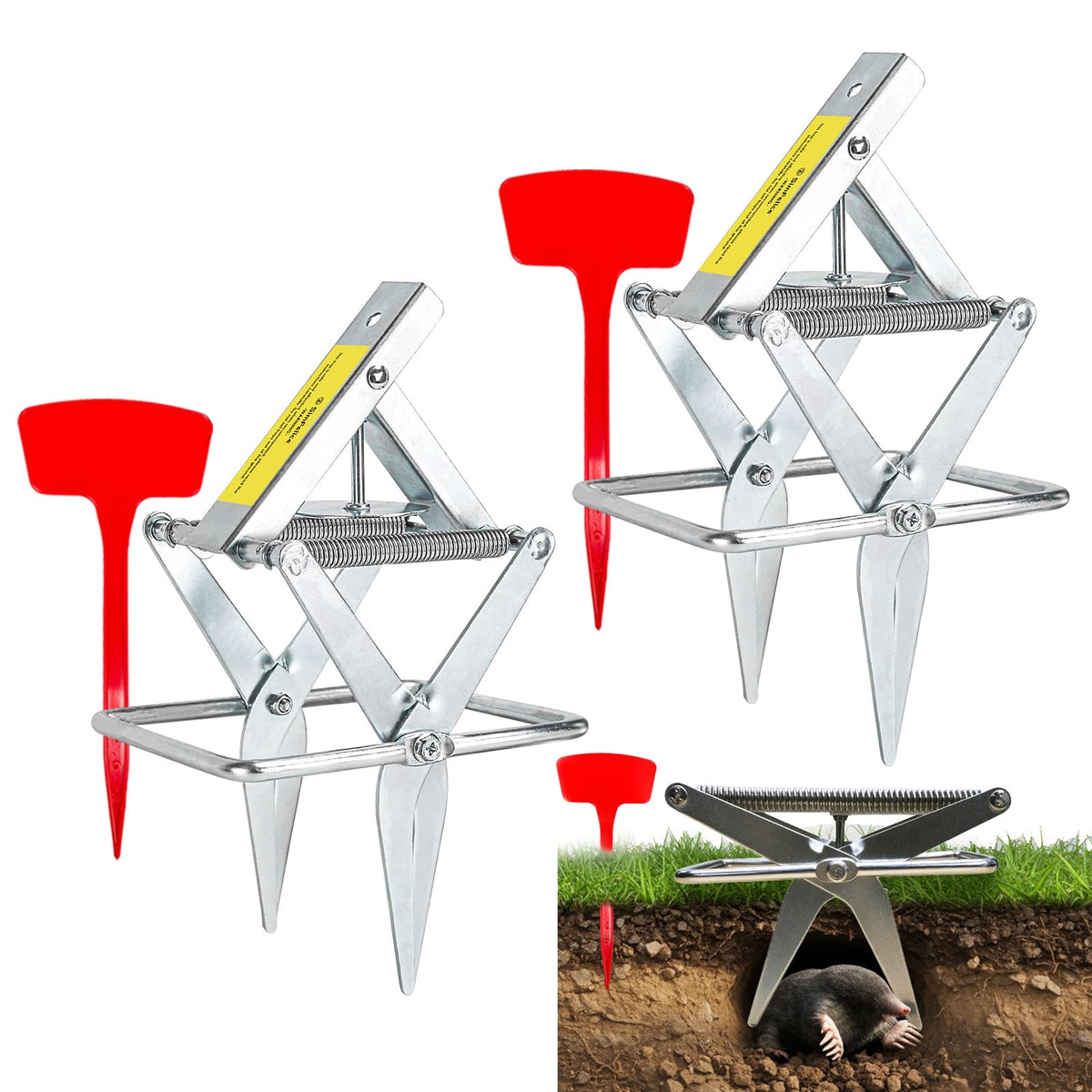 Simfelice front view pack shows two traps for reliable lawn protection