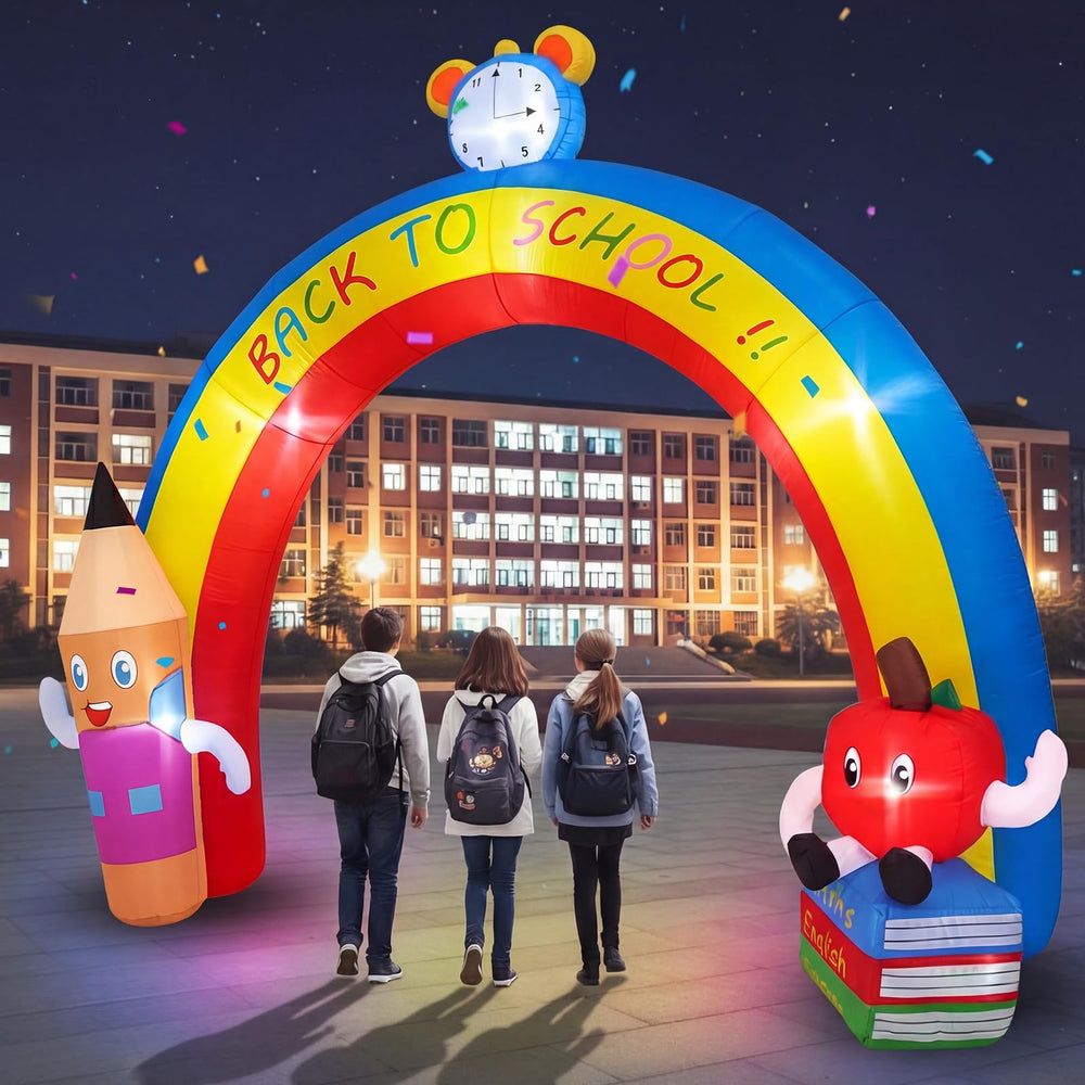 Simgoing arch in use with children posing, creating a memorable photo opportunity