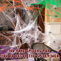 Simgoing decorated doorway with webs and spiders creating instant spooky curb appeal