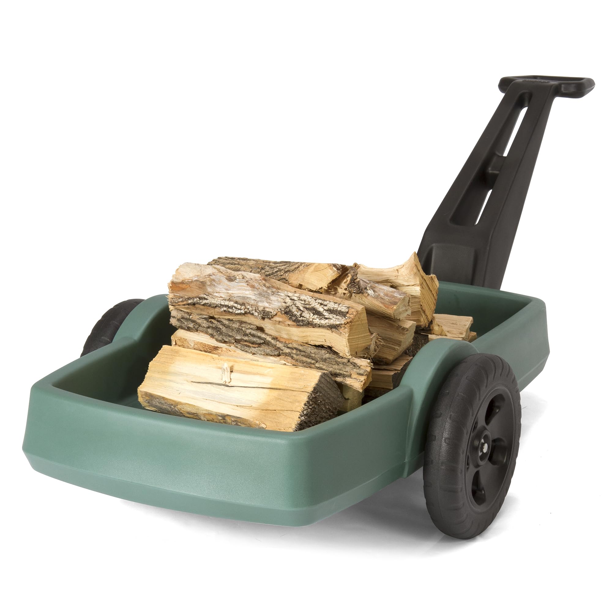 Simplay3 wagon next to garden tools showing size and capacity
