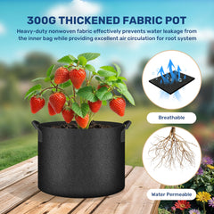 Simple Deluxe 15-gallon bag filled with soil demonstrating easy filling