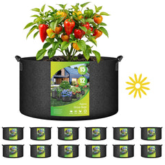 Simple Deluxe front view of 12-pack grow bags showing compact packaging and value