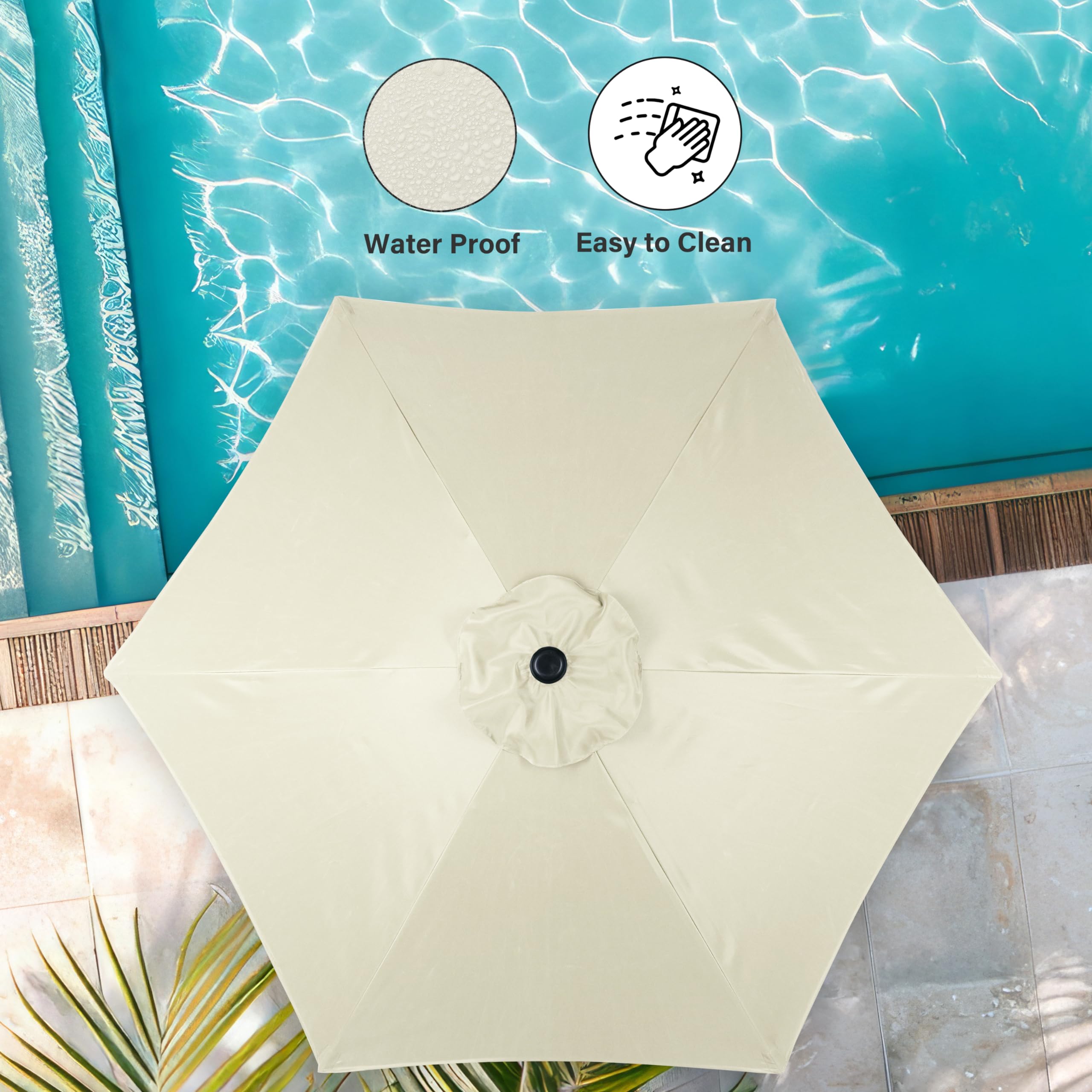 Simple Deluxe fabric close-up demonstrating high-density polyester texture and UV resistance