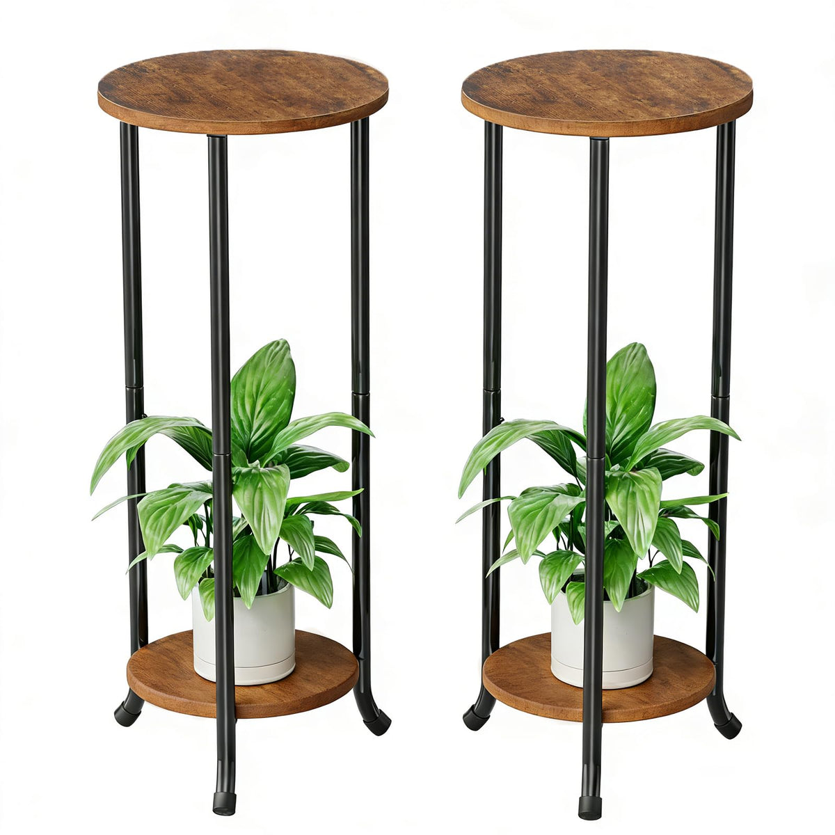 Simple Trending front view of two-tier plant stand showing organized display benefit