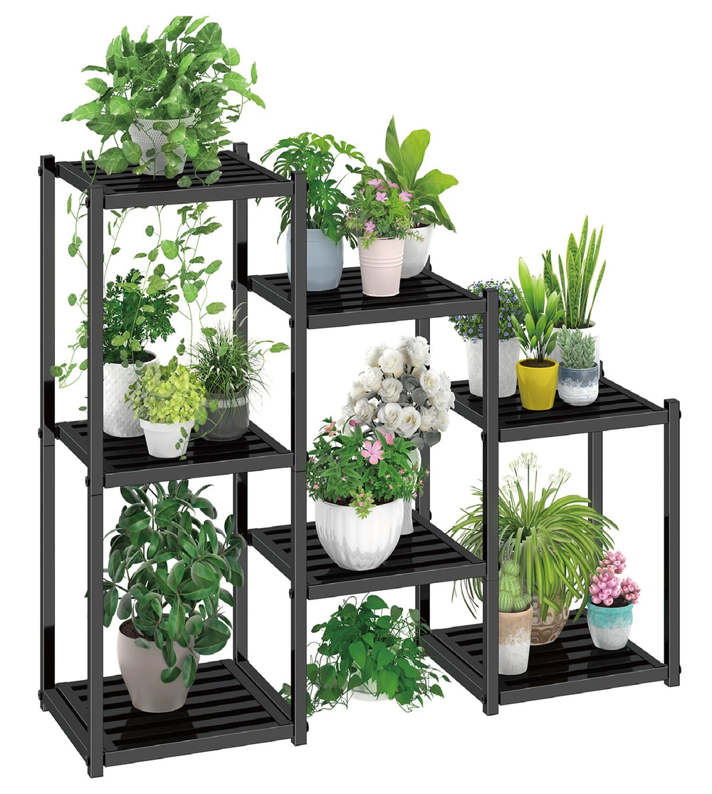 Simple Trending front view of 7-tier plant stand showing storage capacity and tidy display