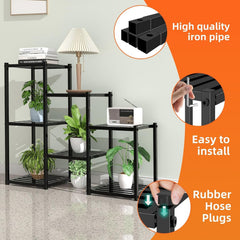 Simple Trending plant stand in living room staged with pots demonstrating versatile styling