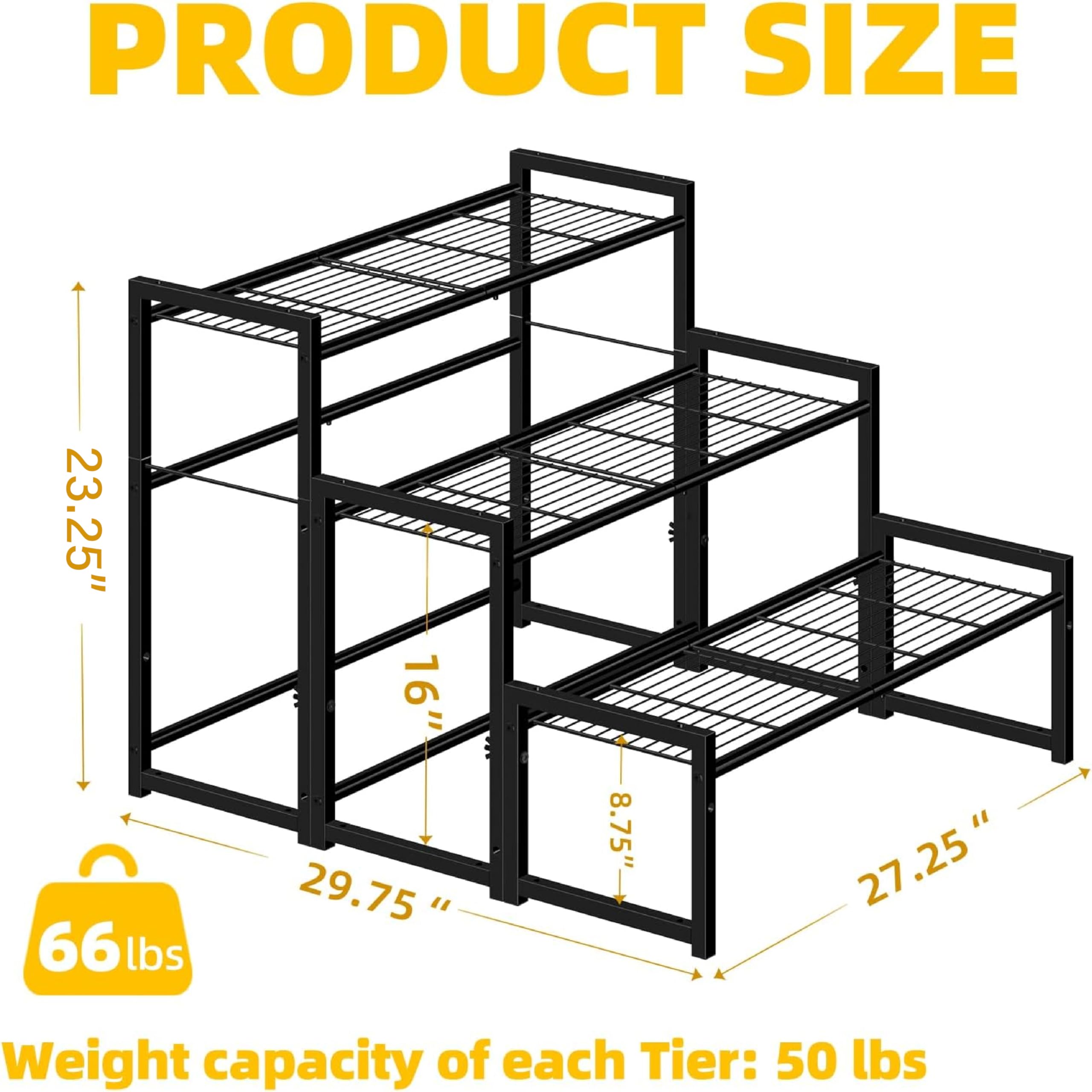 Simple Trending assembled stand filled with pots showcasing sturdy multi-level display