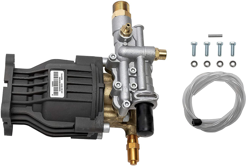 SIMPSON pump front view showing mounting pattern and durable finish benefit