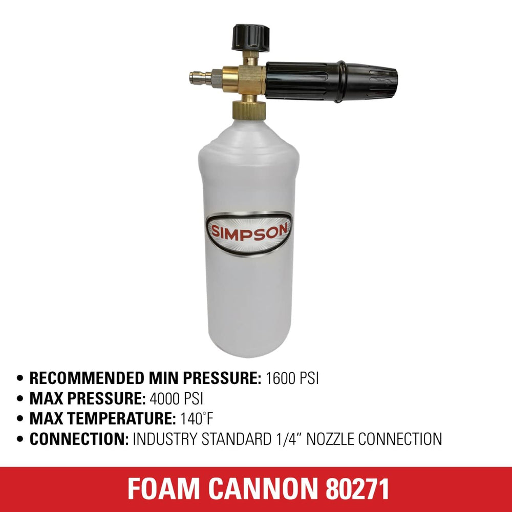 SIMPSON foam cannon heavy-duty brass fitting closeup for durable, leak-resistant connection