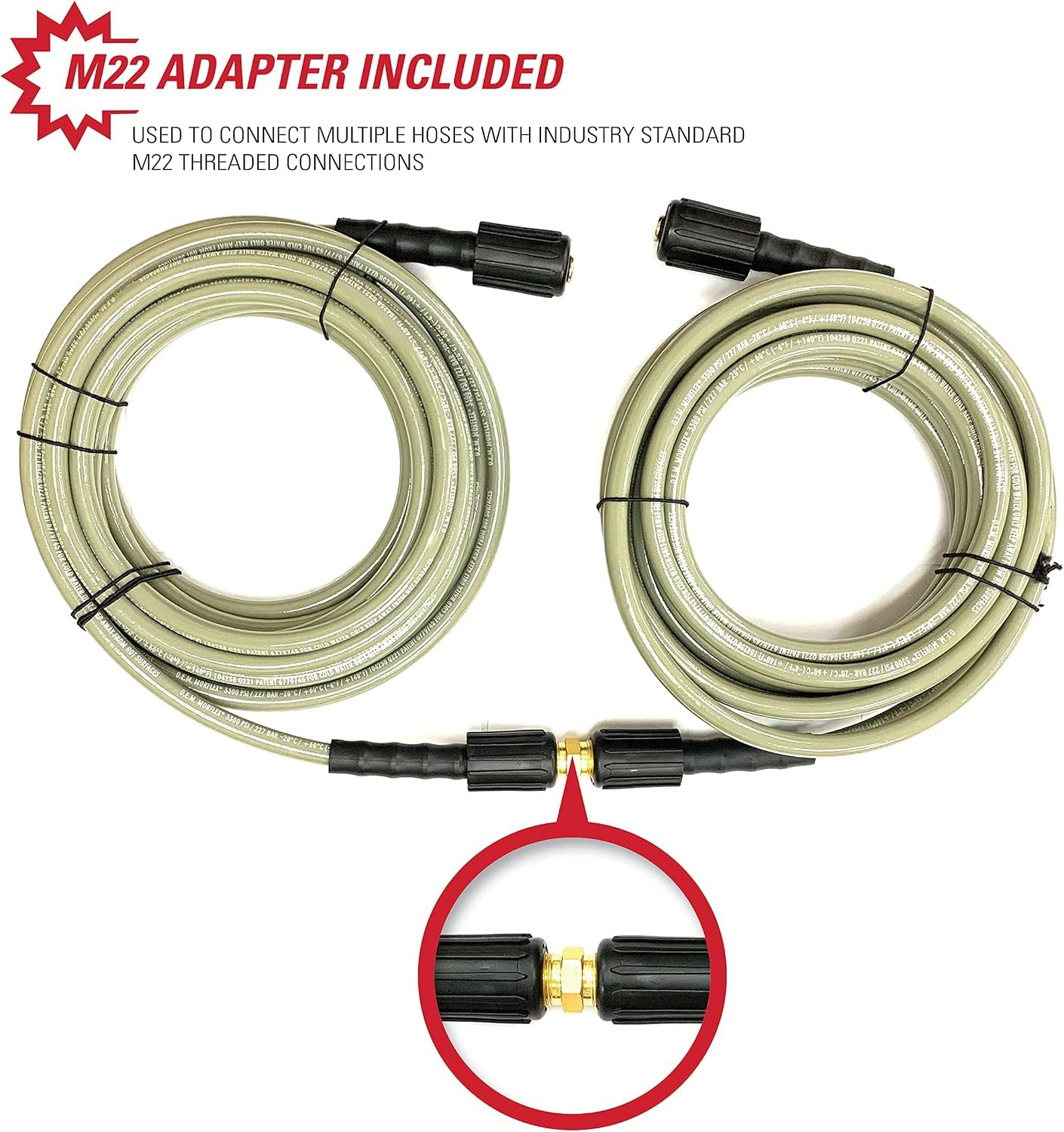 SIMPSON hose in use washing a wooden deck demonstrating flexibility and maneuverability