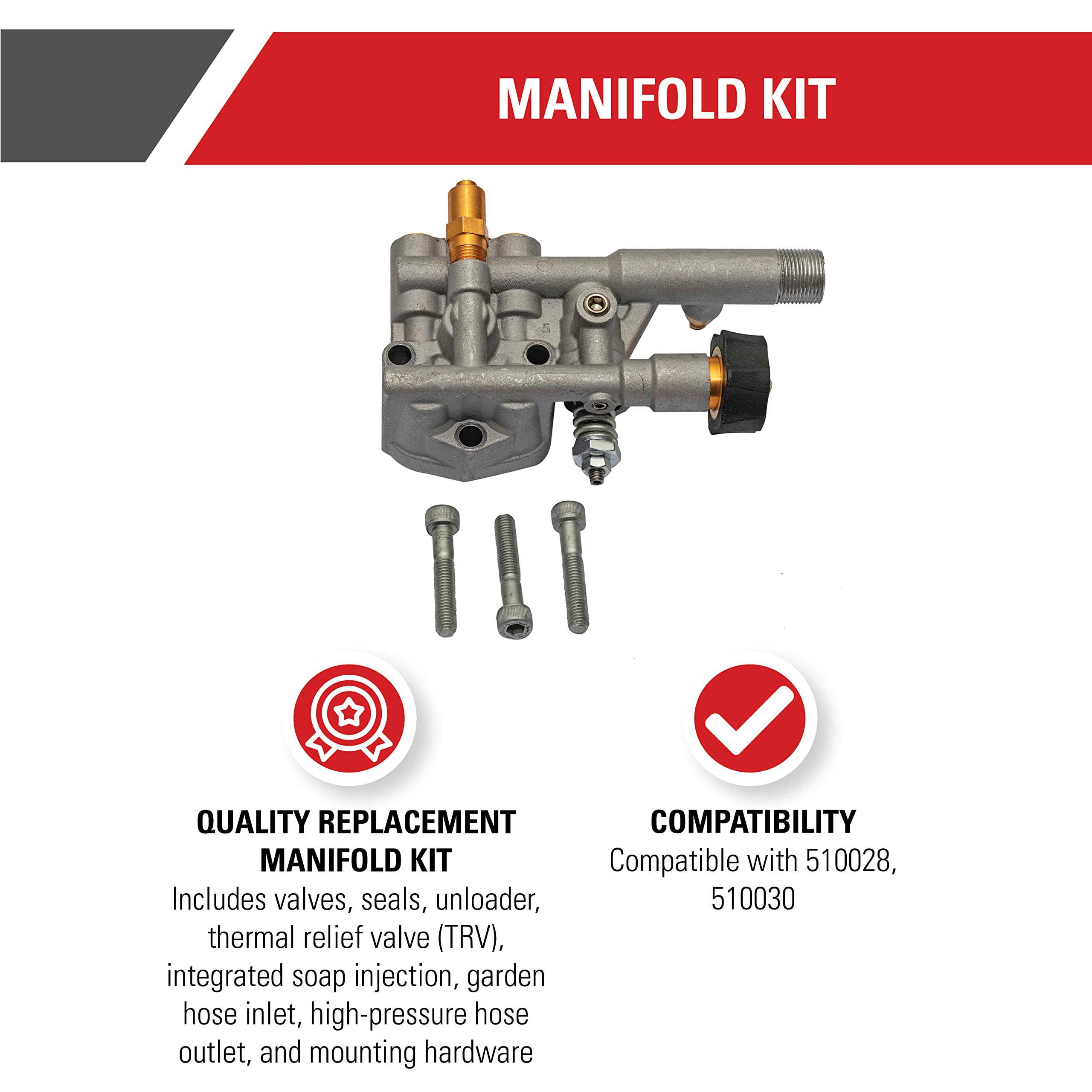 SIMPSON close-up of preinstalled valves and seals for reliable leak prevention