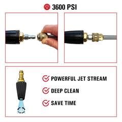 SIMPSON nozzle in use blasting driveway grooved surface for faster cleaning benefit