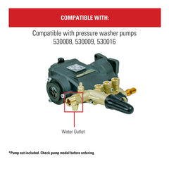 SIM PSON outlet installed on pump showing restored water flow and operation
