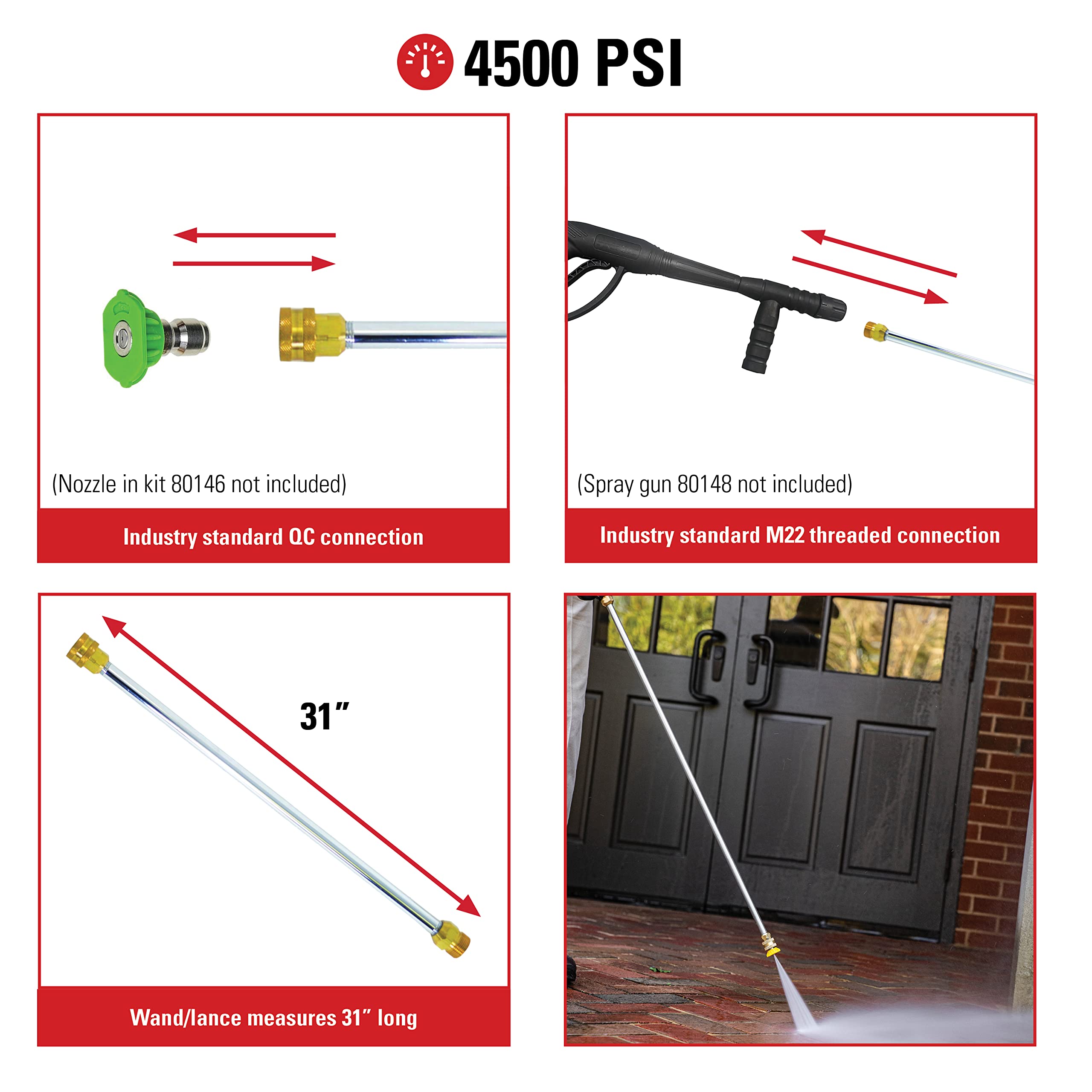 Simpson wand cleaning driveway in use demonstrating reach and cleaning efficiency