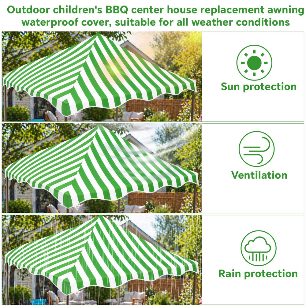 Sinbana canopy installed on a playset offering sun and light-rain shelter
