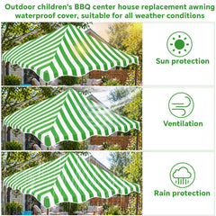 Sinbana canopy installed on a playset offering sun and light-rain shelter