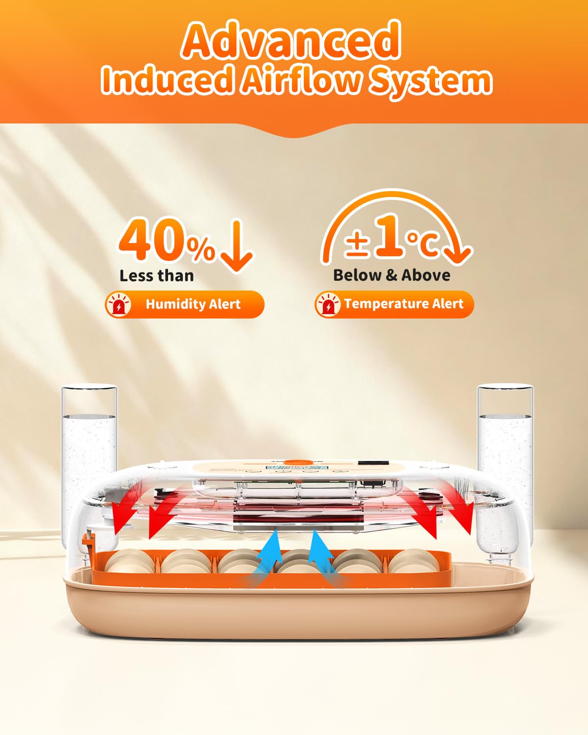 Sindarhor external water bottles and vent visible for easy humidity adjustment benefit