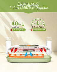 Sindarhor tray and built-in candler close-up showing inspection feature for embryo checks