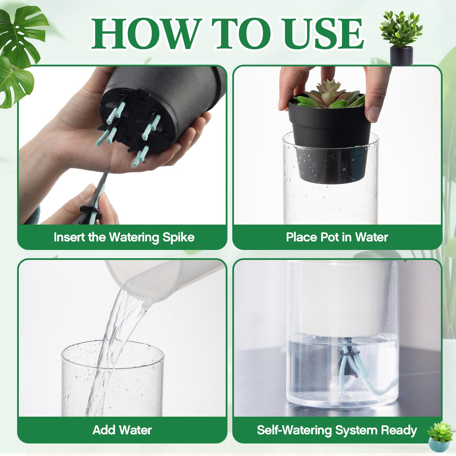 Singhoow spike installed in a planter demonstrating hands-free hydration benefit