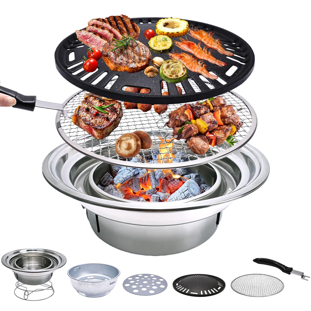 Singring front view tabletop grill showing compact cooking surface and stability