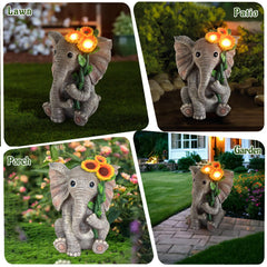 Sinhra statue lit at night providing soft LED glow for pathways and mood
